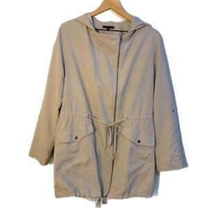 STACCATO Utility Coat Women’s Large Tan Hood Pockets.